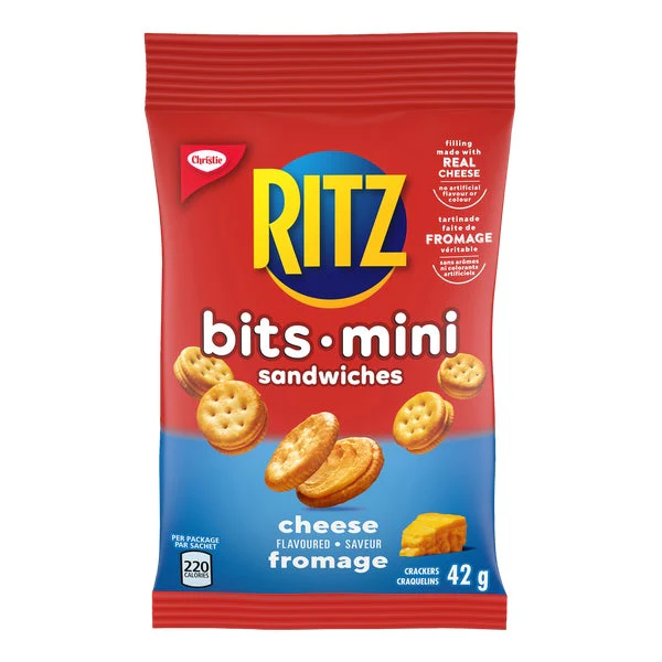 Mini Bits Cheese Flavoured Sandwiches - 4 Cases x 30 Packs x 42 g - Ritz - Canadian Distribution - Ships Free Within Canada on Orders Above CAD $199