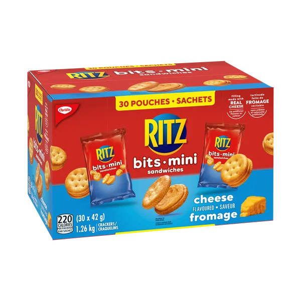 Mini Bits Cheese Flavoured Sandwiches - 4 Cases x 30 Packs x 42 g - Ritz - Canadian Distribution - Ships Free Within Canada on Orders Above CAD $199 - Image 2
