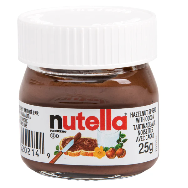 Mini Jars - 4 Cases x 64 Jars x 25 g - Nutella - Canadian Distribution - Ships Free Within Canada on Orders Above CAD $199