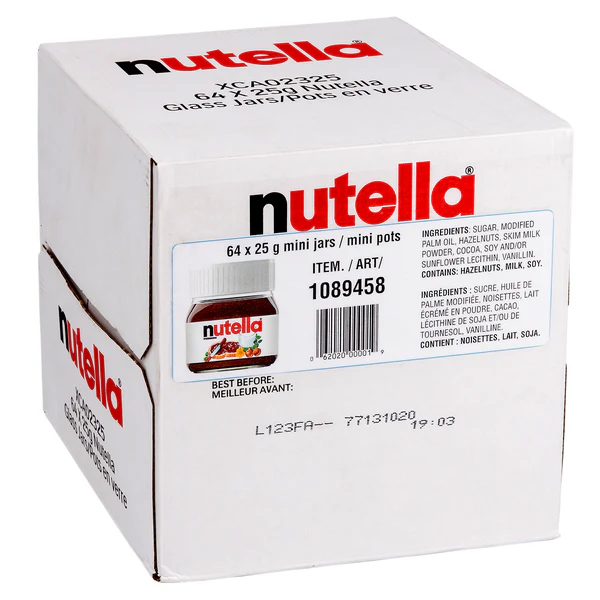 Mini Jars - 4 Cases x 64 Jars x 25 g - Nutella - Canadian Distribution - Ships Free Within Canada on Orders Above CAD $199 - Image 3