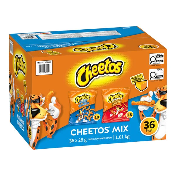 Mix - 4 Cases x 36 Packs x 28 g - Cheetos - Canadian Distribution - Ships Free Within Canada on Orders Above CAD $199
