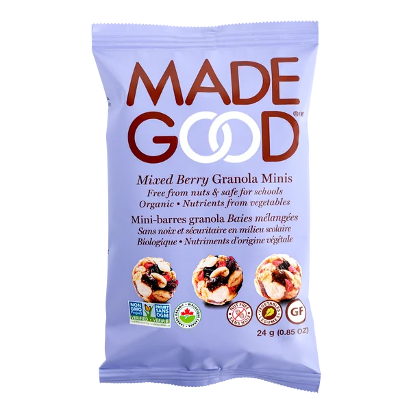Mixed Berry Granola Minis - 4 Cases x 28 Packs x 24 g - Made Good - Canadian Distribution - Ships Free Within Canada on Orders Above CAD $199 - Image 2
