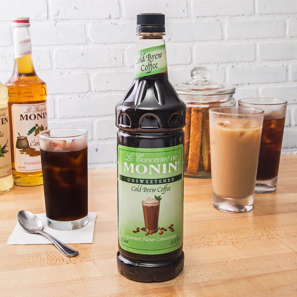Cold Brew Coffee - Unsweetened Cold Brew Coffee 7:1 Concentrate - 4 x 1 Liter/Case - Monin -Canadian Distribution
