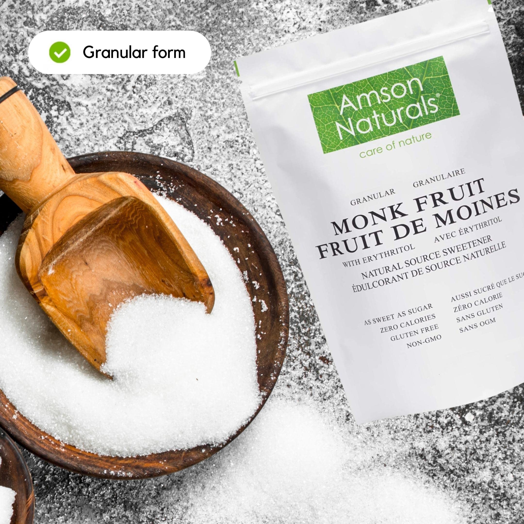 Monk Fruit โ Sweetener with Erythritol โ Granular 1:1 โ 2.5 lb - Canadian Distribution - Ships Free Within Canada on Orders Above CAD $199 - Image 3