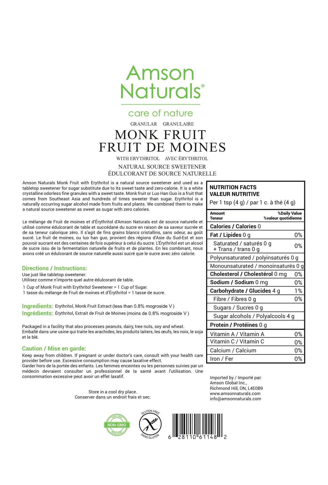 Monk Fruit โ Sweetener with Erythritol โ Granular 1:1 โ 2.5 lb - Canadian Distribution - Ships Free Within Canada on Orders Above CAD $199 - Image 6