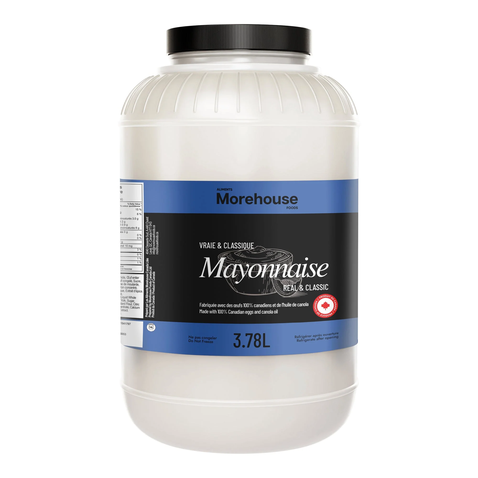 Morehouse Real Mayonnaise - 4 x 3.8 L - Grocery and Food Items - Canadian Distribution - Ships Free Within Canada on Orders Above CAD $199