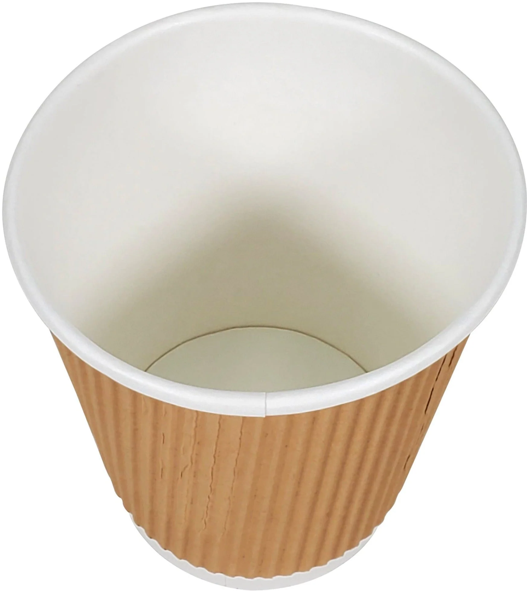 Morning Dew - 10 oz Squat Hot Paper Cup - Ripple - Kraft - 20 x 25 count - Image 2