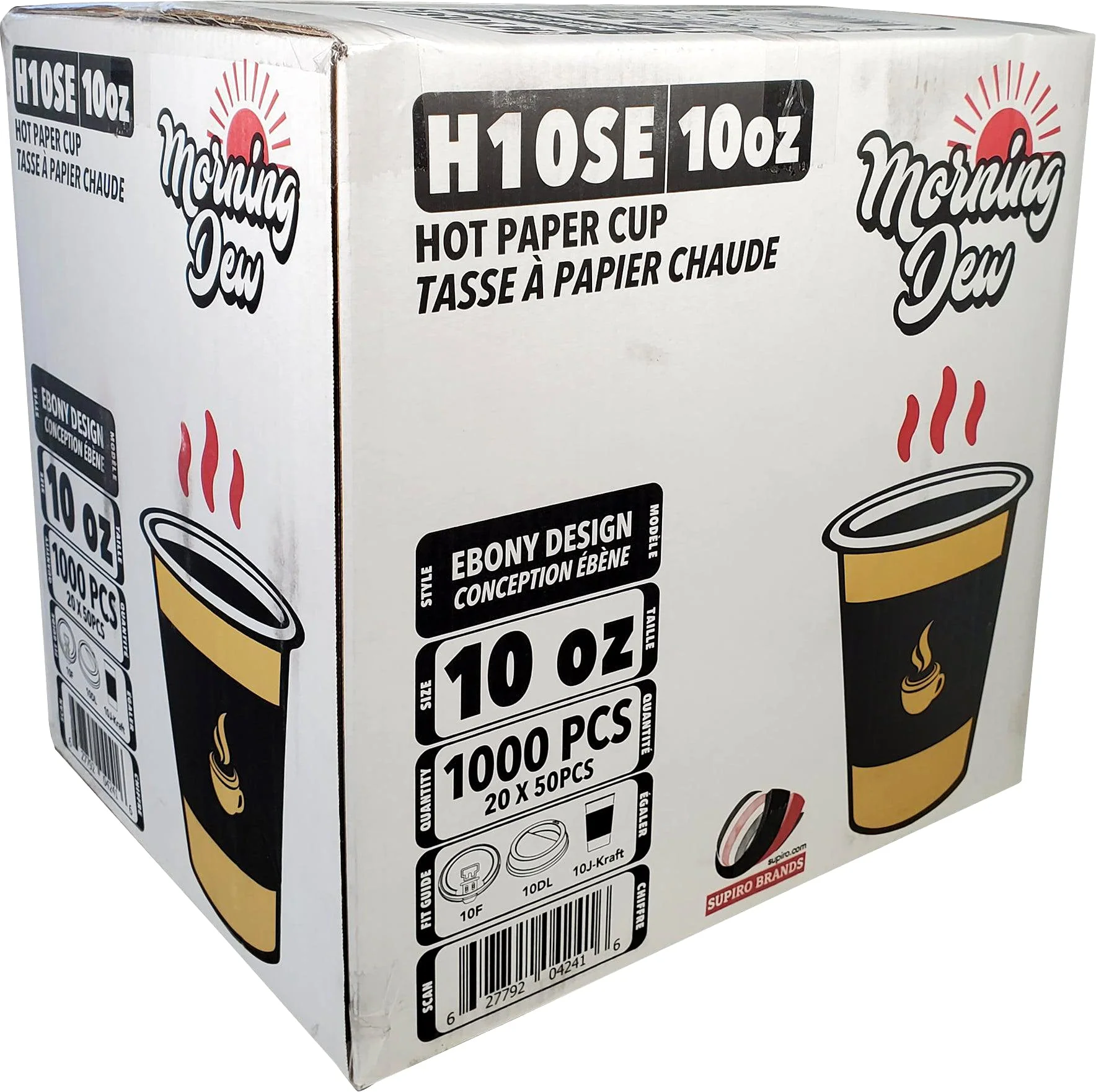 Morning Dew - 10oz Hot Paper Cups - Ebony Print - 20 x 50 count - Image 5