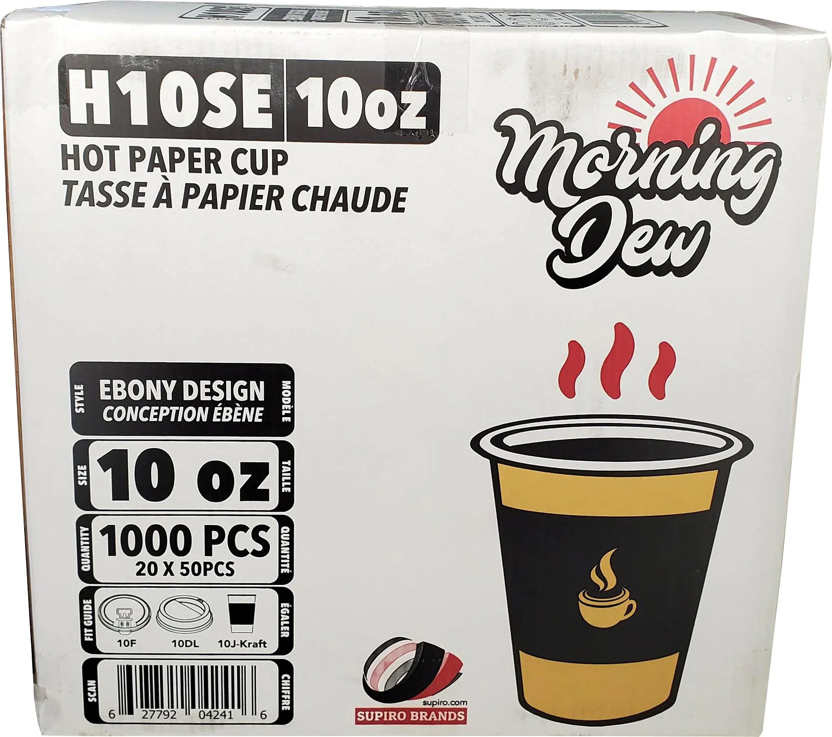 Morning Dew - 10oz Hot Paper Cups - Ebony Print - 20 x 50 count - Image 6
