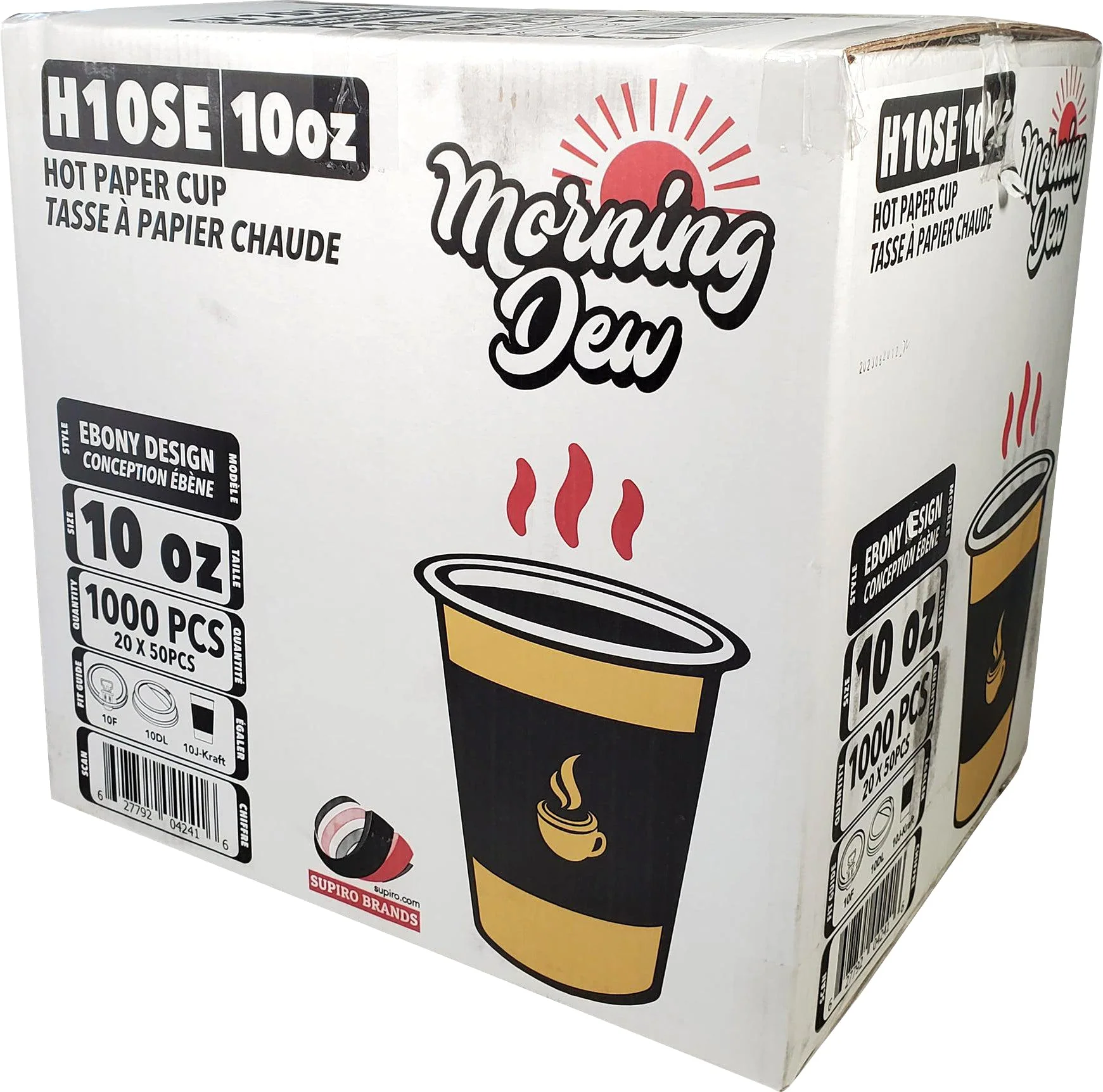 Morning Dew - 10oz Hot Paper Cups - Ebony Print - 20 x 50 count - Image 7