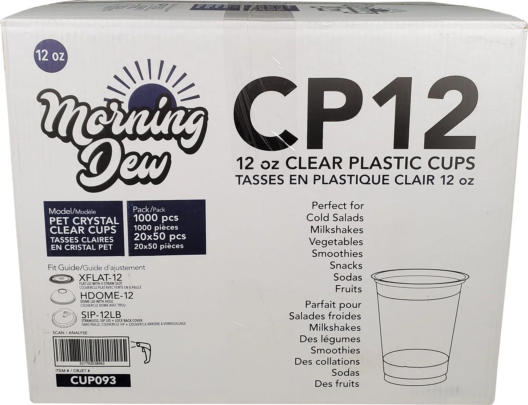 Morning Dew - 12 oz Clear Pet Cup - 92mm - 20 x 50 count - Image 4