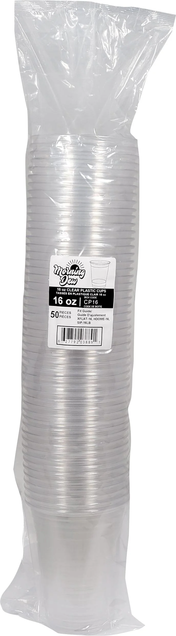 Morning Dew - 16 oz Clear PET Plastic Cup - 20 x 50 count - Image 4