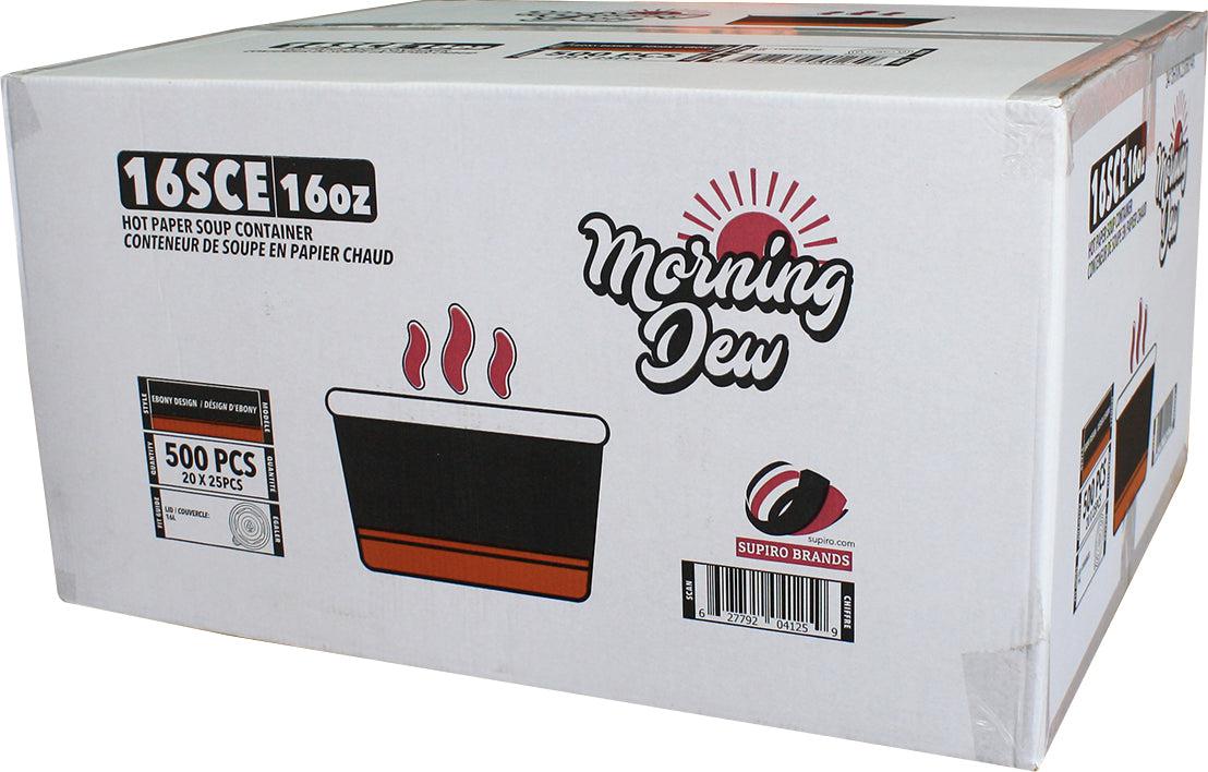 Morning Dew - 16 oz Paper Soup Container - Ebony Print - 20 x 25 count - Image 4
