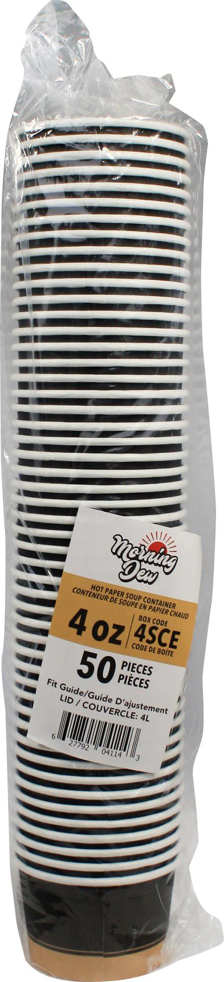 Morning Dew - 4 oz Paper Containers - Ebony Print - 20 x 50 count - Image 3