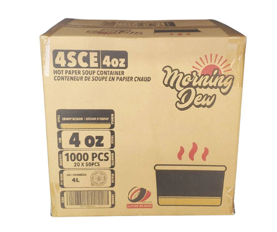 Morning Dew - 4 oz Paper Containers - Ebony Print - 20 x 50 count - Image 4