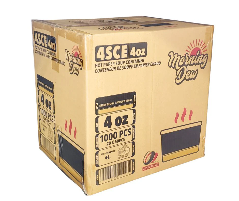 Morning Dew - 4 oz Paper Containers - Ebony Print - 20 x 50 count - Image 5