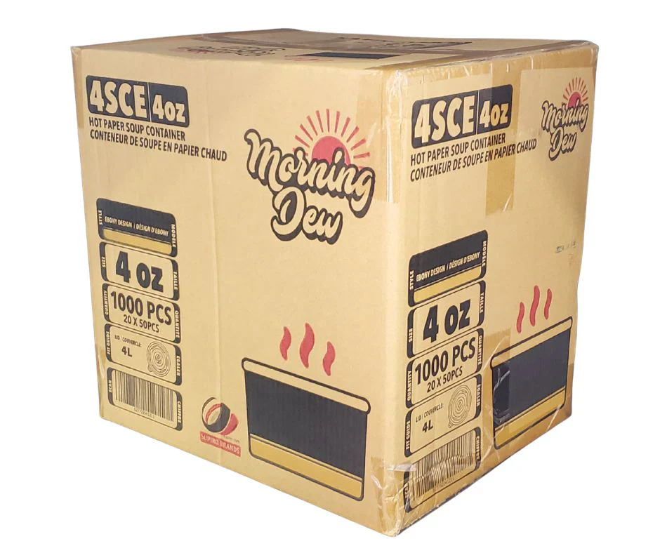 Morning Dew - 4 oz Paper Containers - Ebony Print - 20 x 50 count - Image 6
