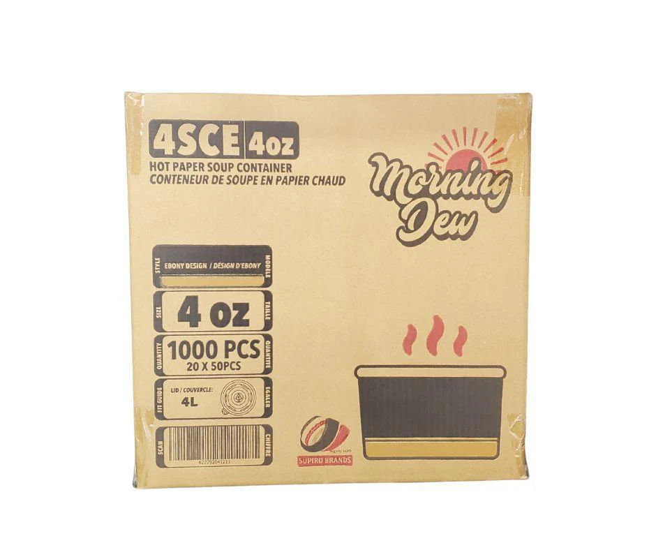 Morning Dew - 4 oz Paper Containers - Ebony Print - 20 x 50 count - Image 7