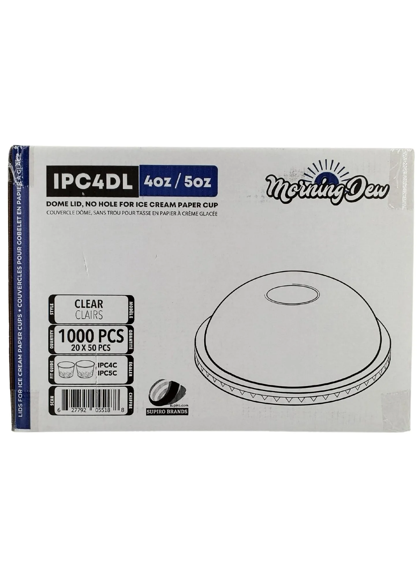 Morning Dew - Dome Lid for 4 / 5 oz Ice Cream Paper Cup - 20 x 50 count - Image 5
