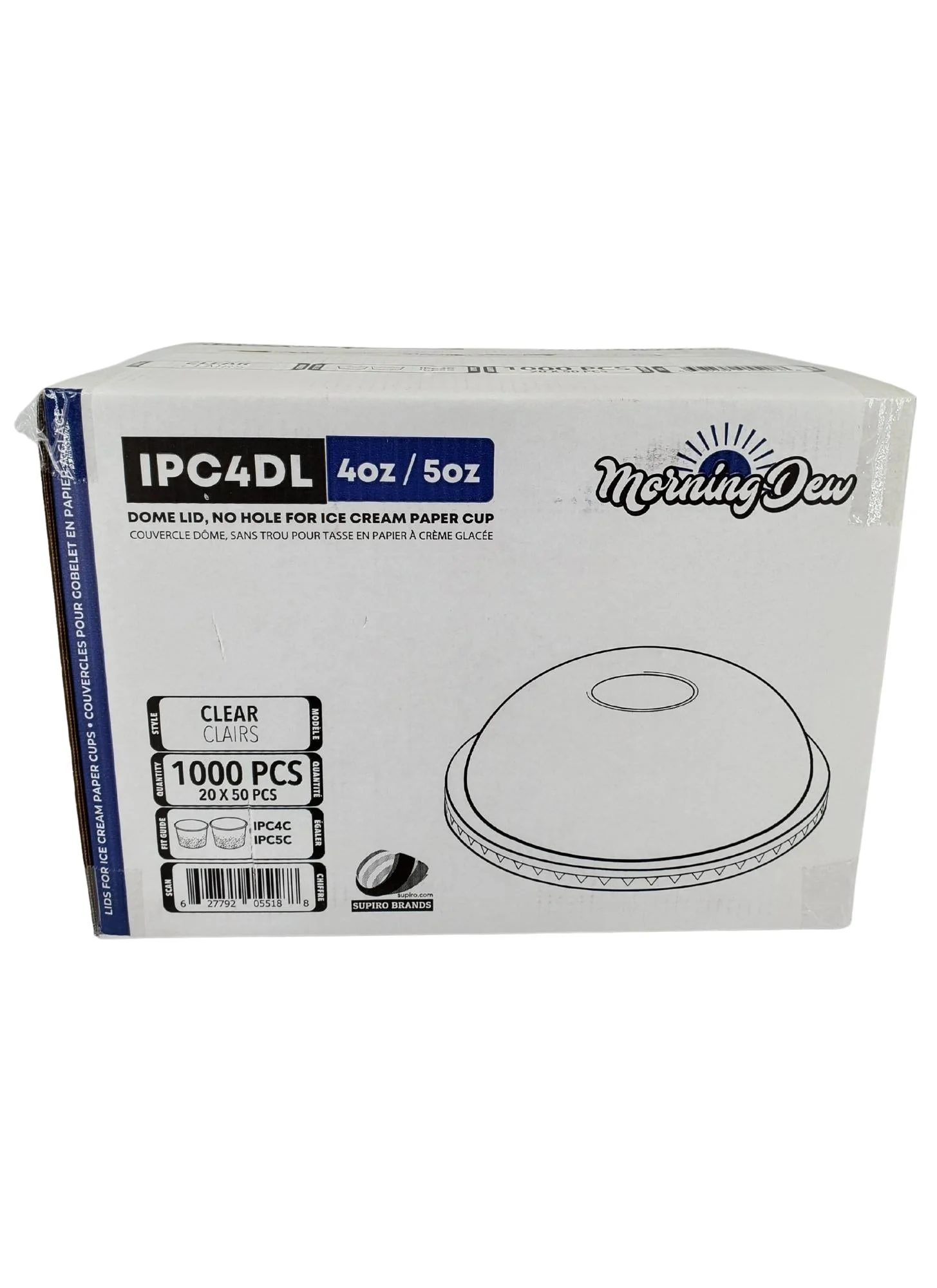Morning Dew - Dome Lid for 4 / 5 oz Ice Cream Paper Cup - 20 x 50 count - Image 6