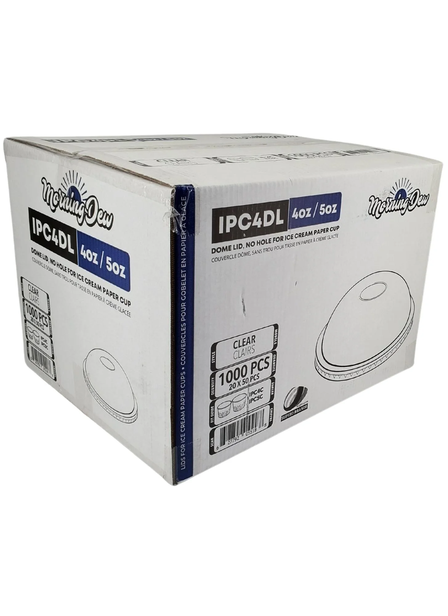 Morning Dew - Dome Lid for 4 / 5 oz Ice Cream Paper Cup - 20 x 50 count - Image 8