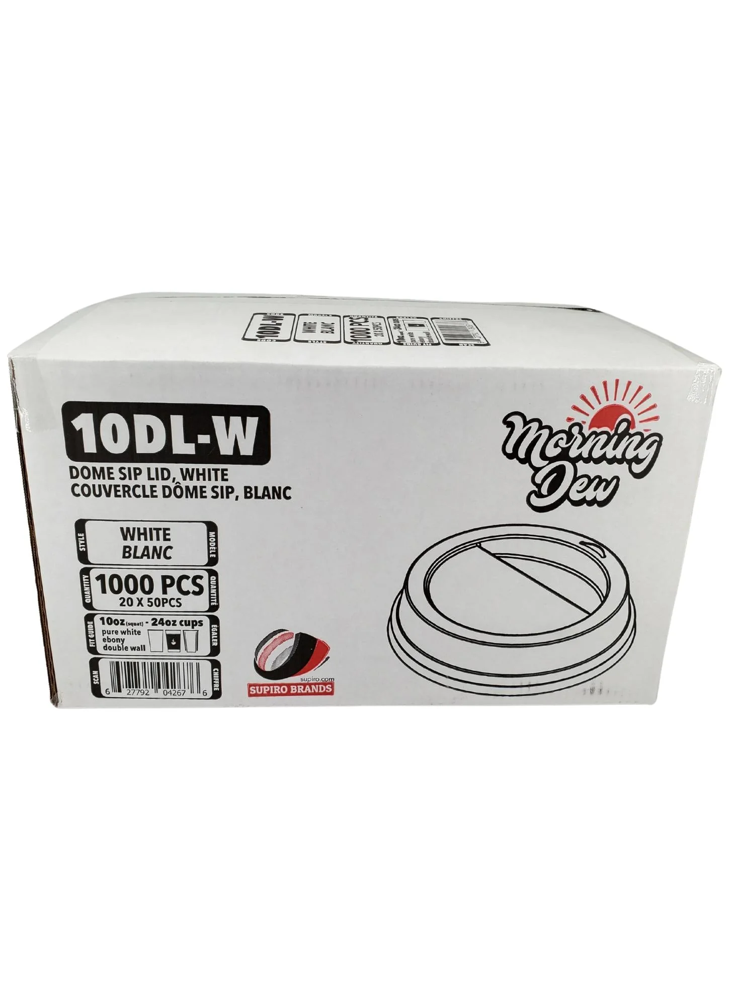 Morning Dew - Dome Sip Lid for 10-24 oz Hot Paper Cups - White - 20 x 50 count - Image 4