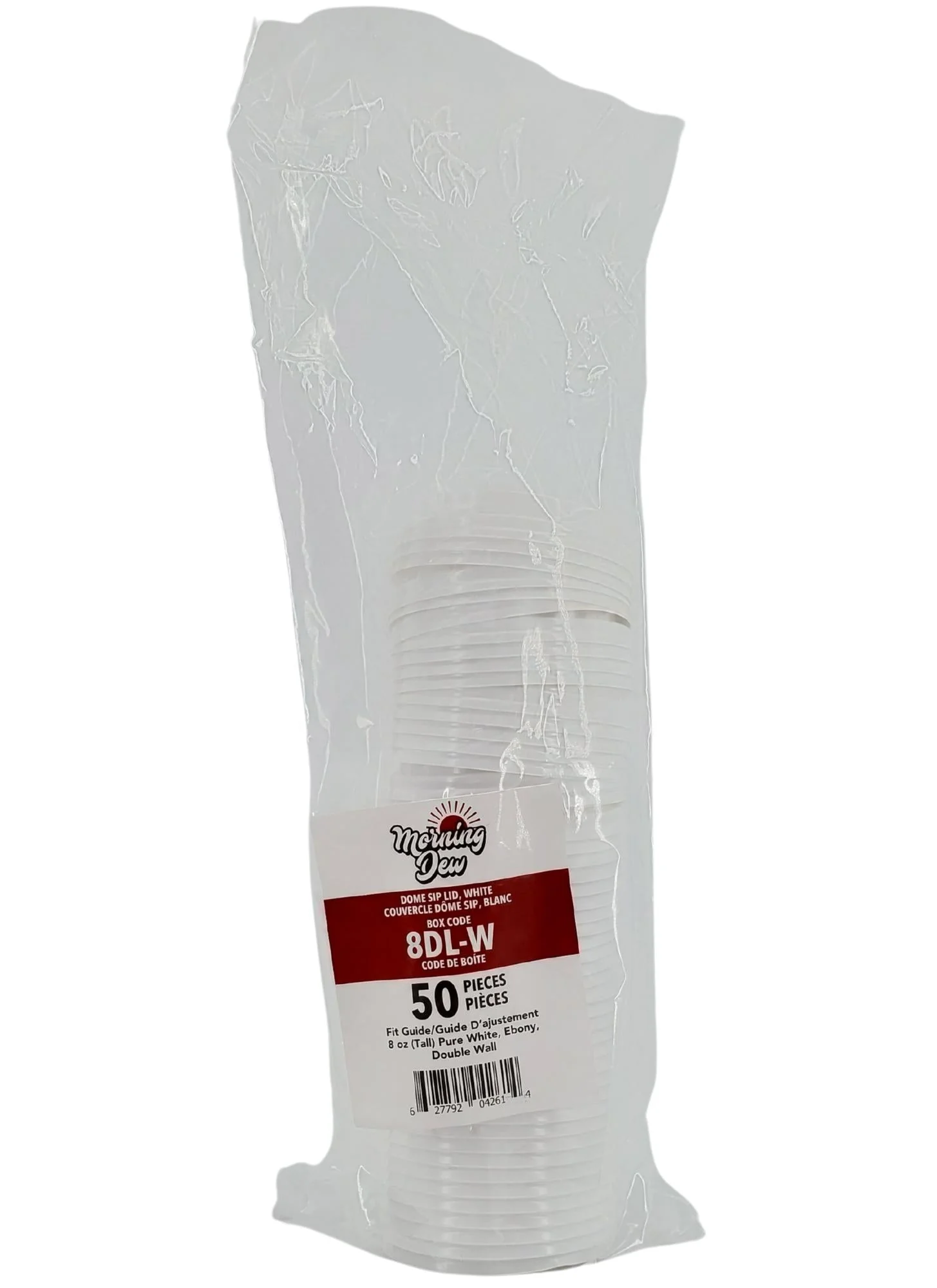 Morning Dew - Dome Sip Lid for 8 oz Tall Hot Paper Cups - White - 20 x 50 count - Image 3