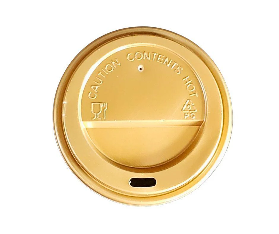 Morning Dew - Dome Sip Lid for 8oz Tall Hot Paper Cups - Gold - 20 x 50 count - Image 2