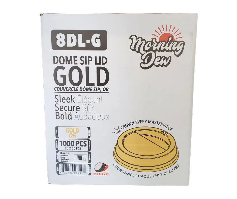 Morning Dew - Dome Sip Lid for 8oz Tall Hot Paper Cups - Gold - 20 x 50 count - Image 4