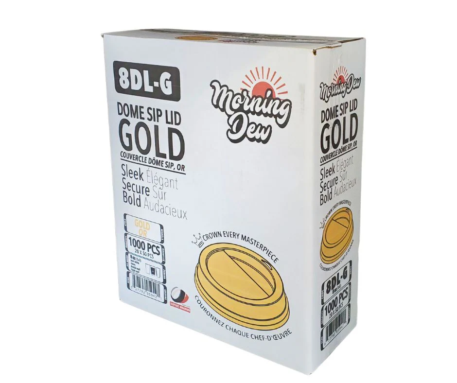 Morning Dew - Dome Sip Lid for 8oz Tall Hot Paper Cups - Gold - 20 x 50 count - Image 6