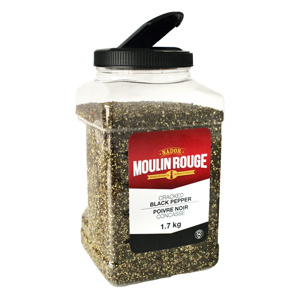 Moulin Rouge Cracked Black Pepper - 4 x 1.7 kg - Grocery and Food Items - Canadian Distribution - Ships Free Within Canada on Orders Above CAD $199