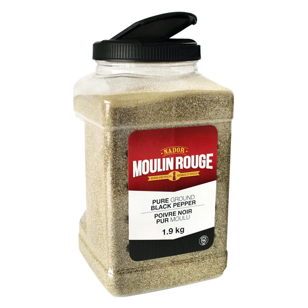 Moulin Rouge Ground Black Pepper - 4 x 1.9 kg - Grocery and Food Items - Canadian Distribution - Ships Free Within Canada on Orders Above CAD $199