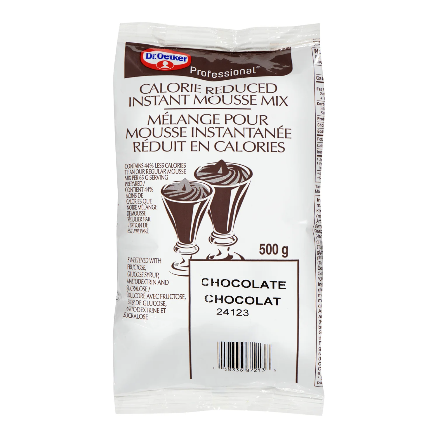 Mousse Mix Chocolate Reduced Calorie - 2 x 500 g - Oetker - Baking Mixes and Ingredients - Canadian Distribution - Ships Free Within Canada on Orders Above CAD $199
