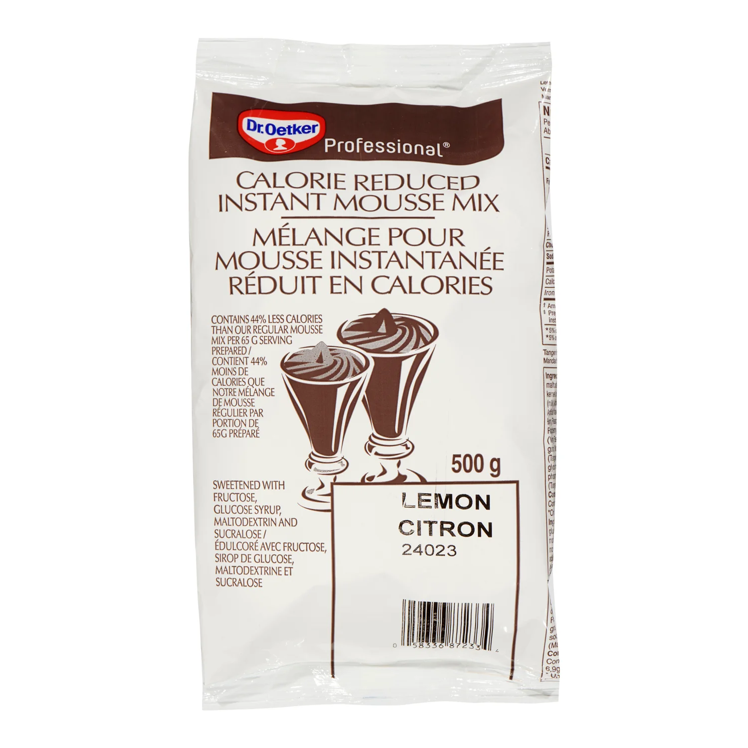 Mousse Mix Lemon Calorie Reduced - 2 x 500 g - Oetker - Baking Mixes and Ingredients - Canadian Distribution - Ships Free Within Canada on Orders Above CAD $199