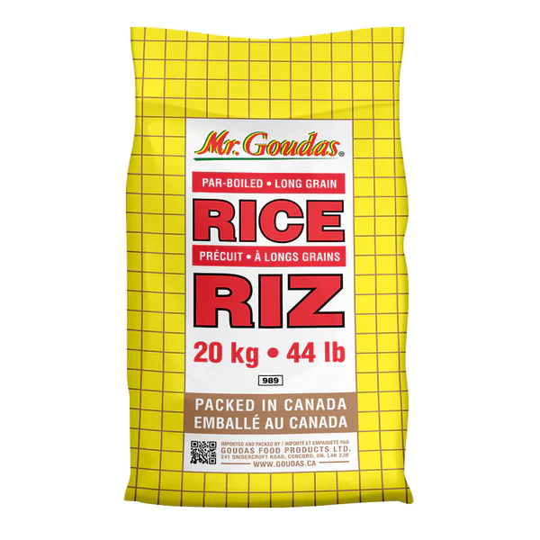 Mr Goudas Long Grain Parboiled Rice - 4 x 20 kg - Grocery and Food Items - Canadian Distribution - Ships Free Within Canada on Orders Above CAD $199