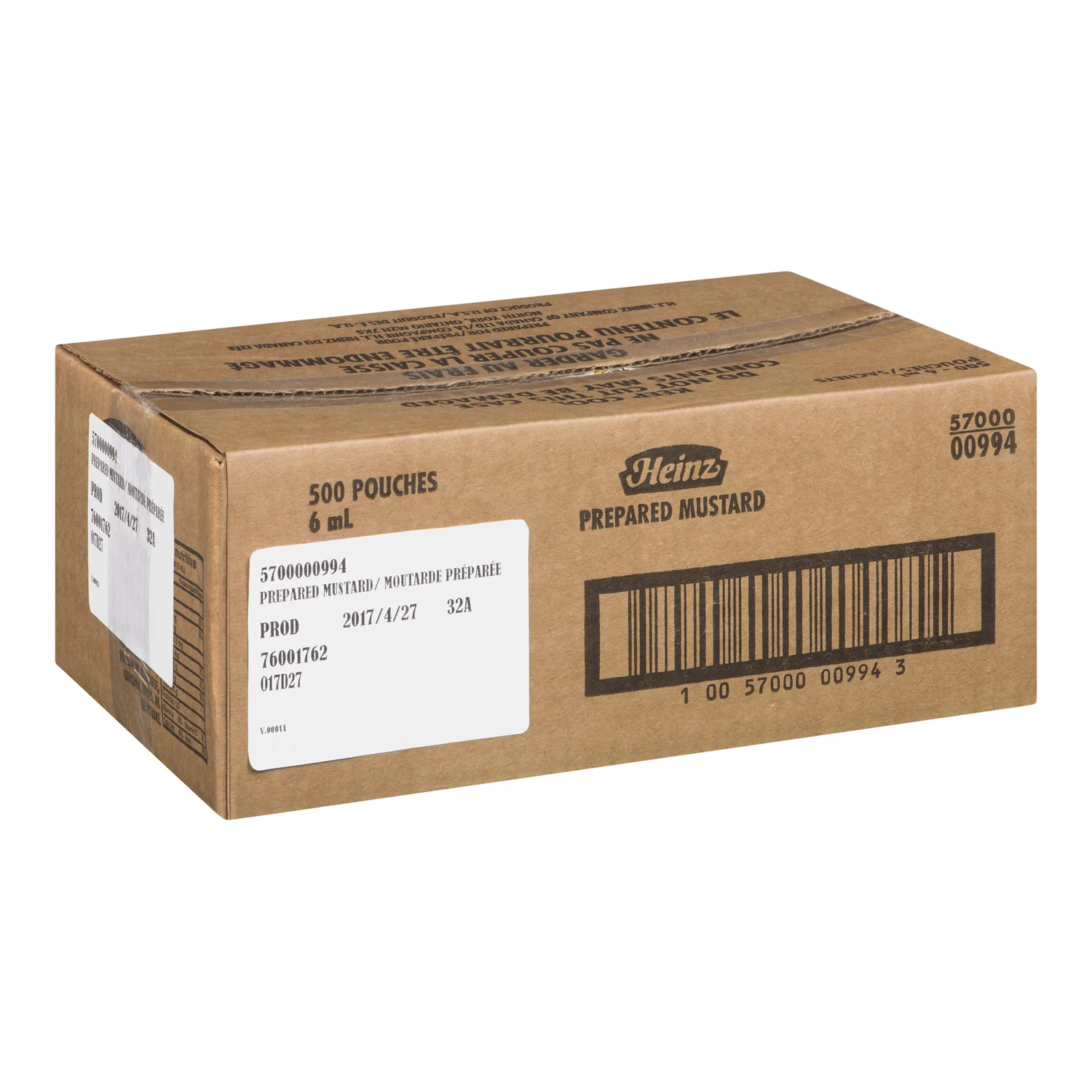 Mustard Packet Individual - 500 x 6 mL - Heinz - Restaurant and Foodservice Ingredients - Canadian Distribution - Ships Free Within Canada on Orders Above CAD $199 - Image 2