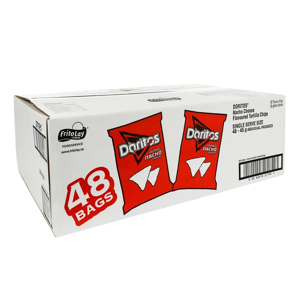 Nacho Cheese Chips - 4 Cases x 48 Packs x 45 g - Doritos - Canadian Distribution - Ships Free Within Canada on Orders Above CAD $199 - Image 2