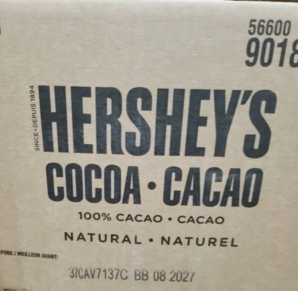 Natural Cocoa Powder Bulk - 25 lbs Box - 100% Cacao - Gluten-Free - Kosher - Hershey's - Ships Free Within Canada - Canadian Distribution