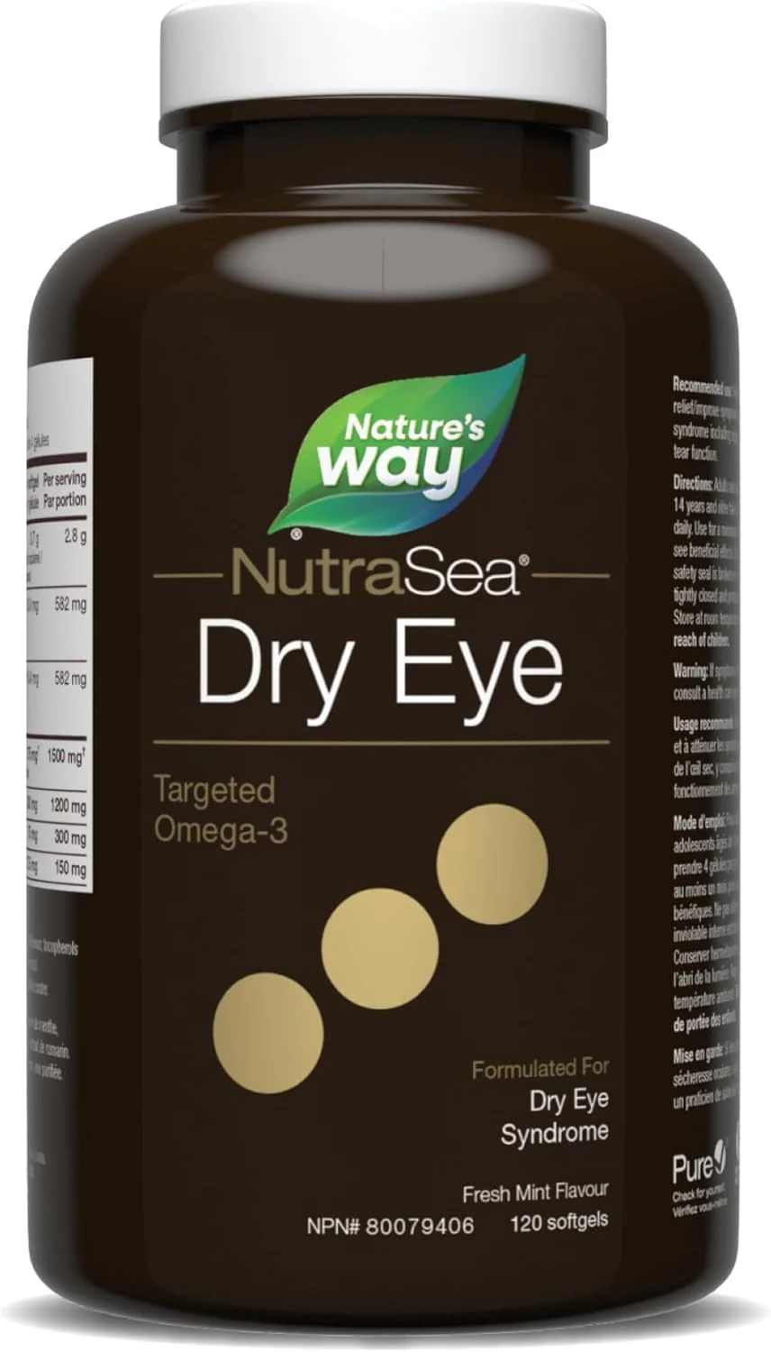 Nature’s Way – NutraSea Dry Eye Omega-3 – Fresh Mint – 120 Softgels – Ships Free Within Canada on Orders Above CAD $199