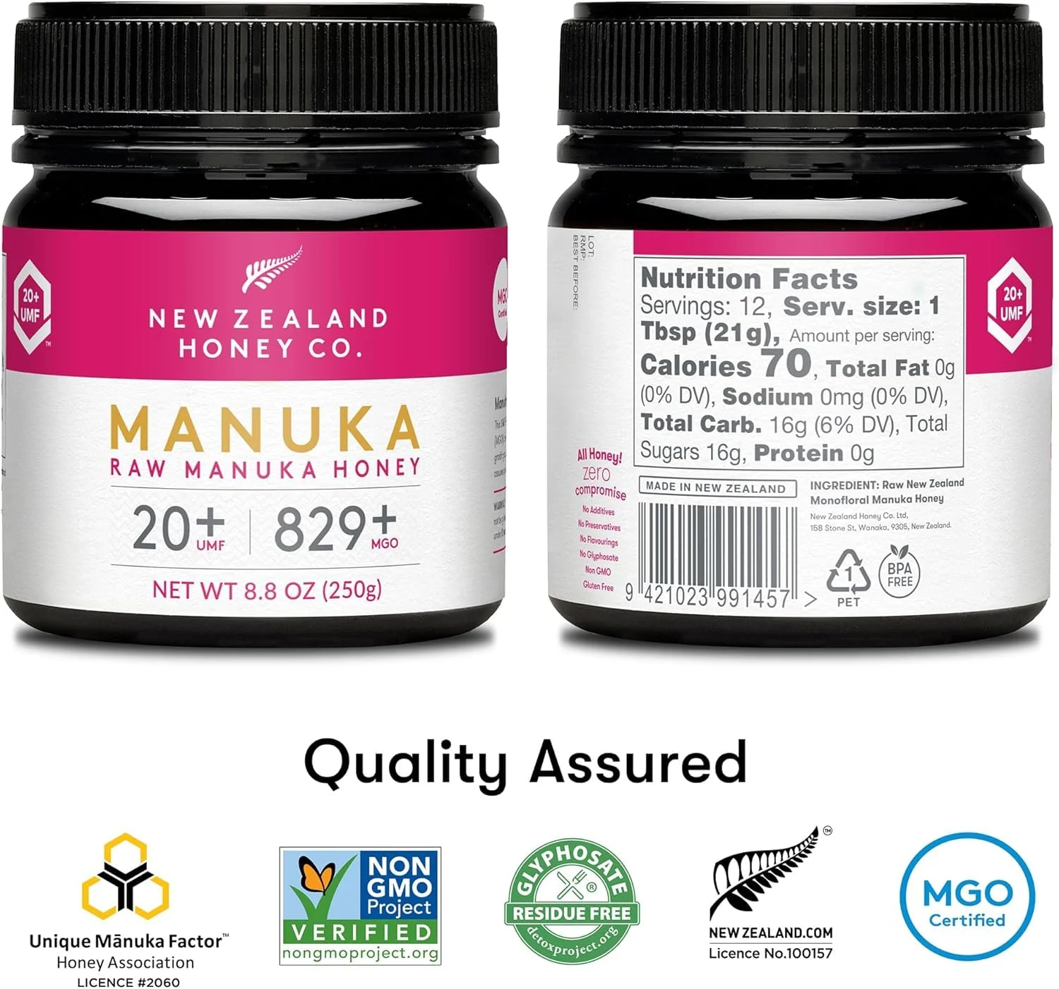 New Zealand Honey Co. โ Manuka Honey โ UMF 20+ / MGO 829+ โ 250 g - Canadian Distribution - Ships Free Within Canada on Orders Above CAD $199 - Image 8