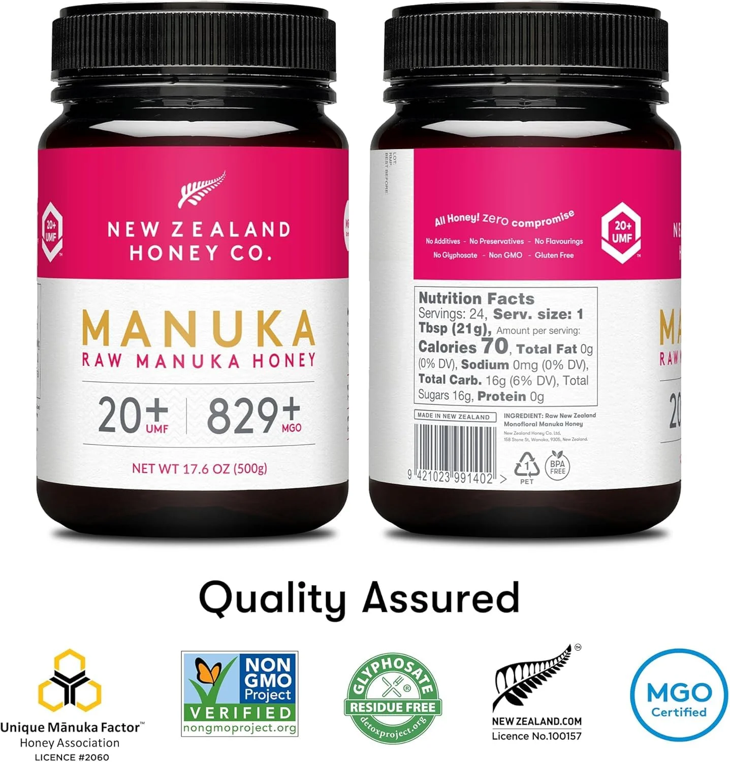 New Zealand Honey Co. โ Manuka Honey โ UMF 20+ / MGO 829+ โ 500 g - Canadian Distribution - Ships Free Within Canada on Orders Above CAD $199 - Image 8