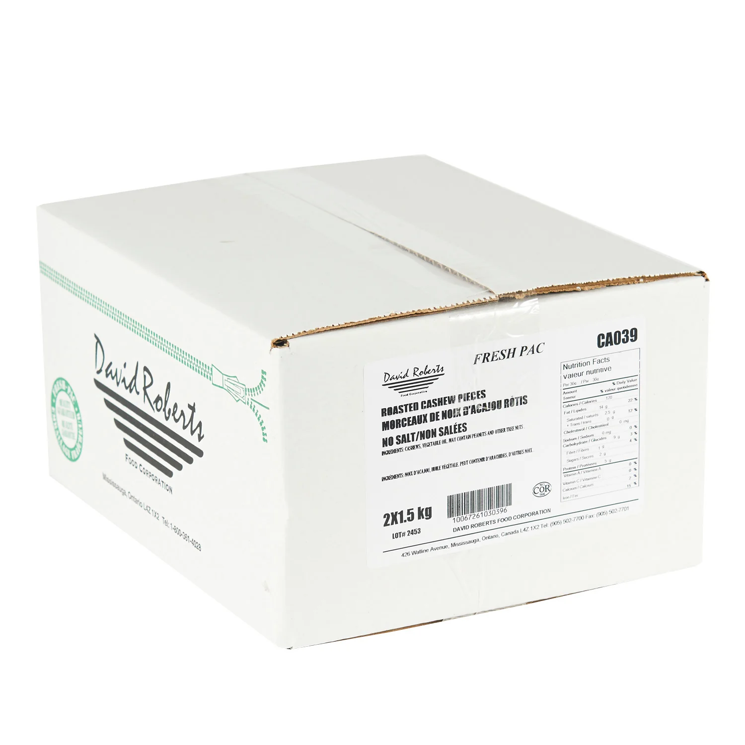 Nut Cashew Pieces Roasted No Salt - 2 x 1.5 kg - David Roberts - Restaurant and Foodservice Ingredients - Canadian Distribution - Ships Free Within Canada on Orders Above CAD $199 - Image 3