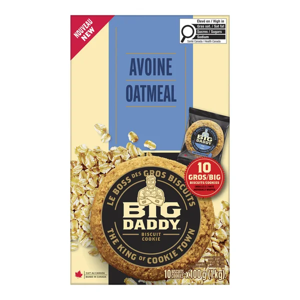 Oatmeal - 4 Cases x 10 Packs - Big Daddy - Canadian Distribution - Ships Free Within Canada on Orders Above CAD $199