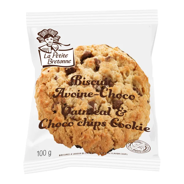 Oatmeal Chocolate Chip Cookies - 4 Cases x 36 Packs x 2 Cookies - La Petite Bretonne - Canadian Distribution - Ships Free Within Canada on Orders Above CAD $199