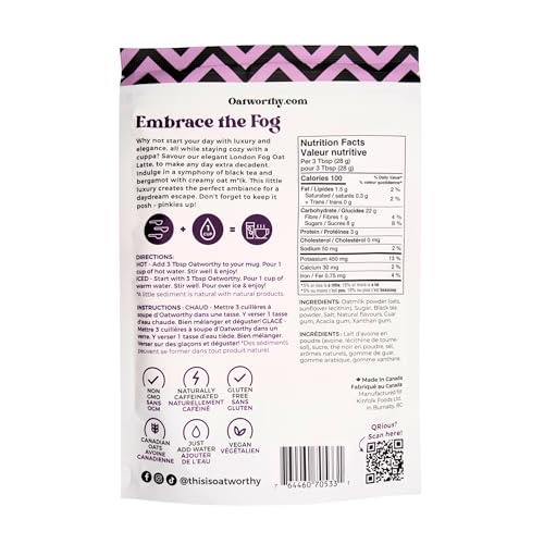 Oatworthy, Oat Milk Latte, London Fog, 336g - Canadian Distribution - Ships Free Within Canada on Orders Above CAD $199 - Image 6