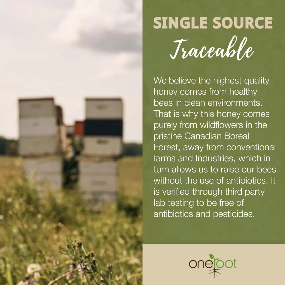 ONEROOT โ Raw Wildflower Honey โ Creamed Canadian Honey โ 1kg - Canadian Distribution - Ships Free Within Canada on Orders Above CAD $199 - Image 3