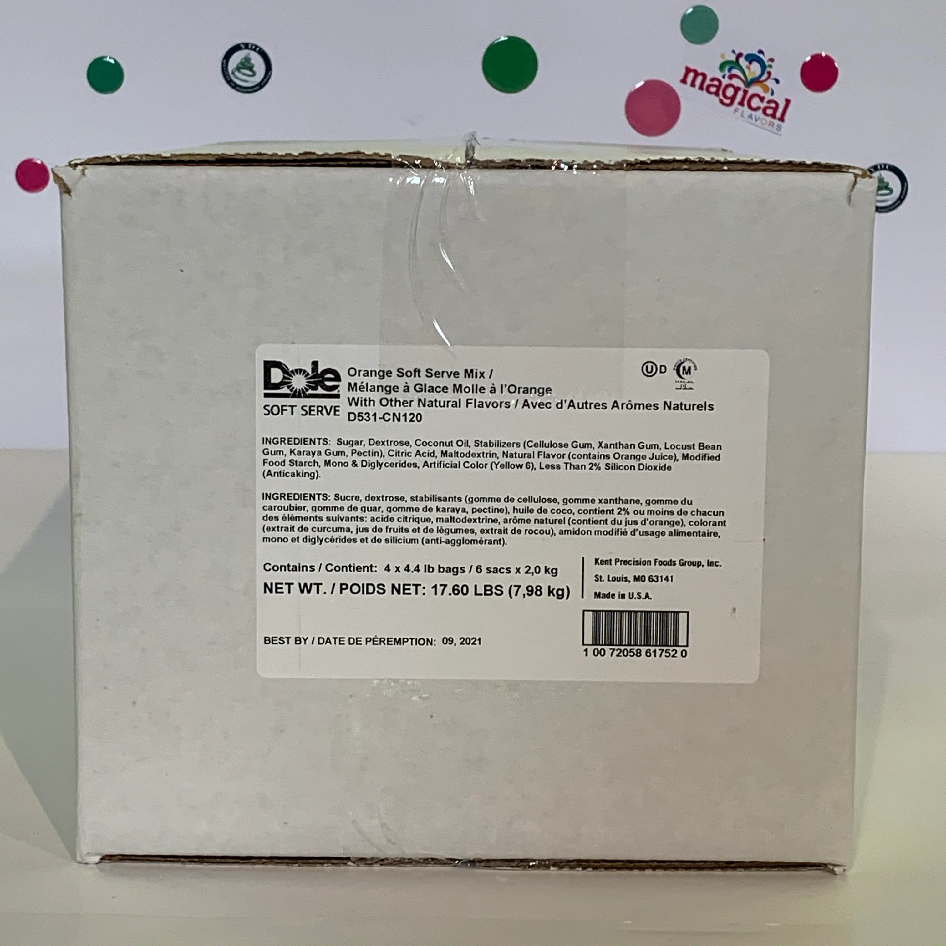 Dole Orange Soft Serve Mix - 4.4 Lbs. Bag - Case (4 X 4.4lb Bags) - Canadian Distribution - Ships Free Within Canada on Orders Above CAD $199 - Image 4