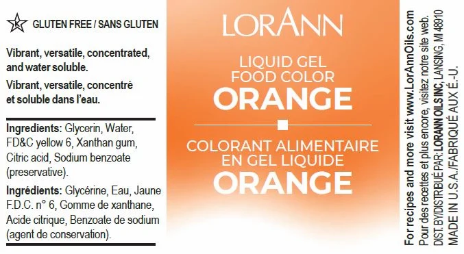 Orange Liquid Gel Coloring - Food Coloring - 4oz - 32oz - Ships Free Within Canada on Orders Above CAD $199 - Image 3