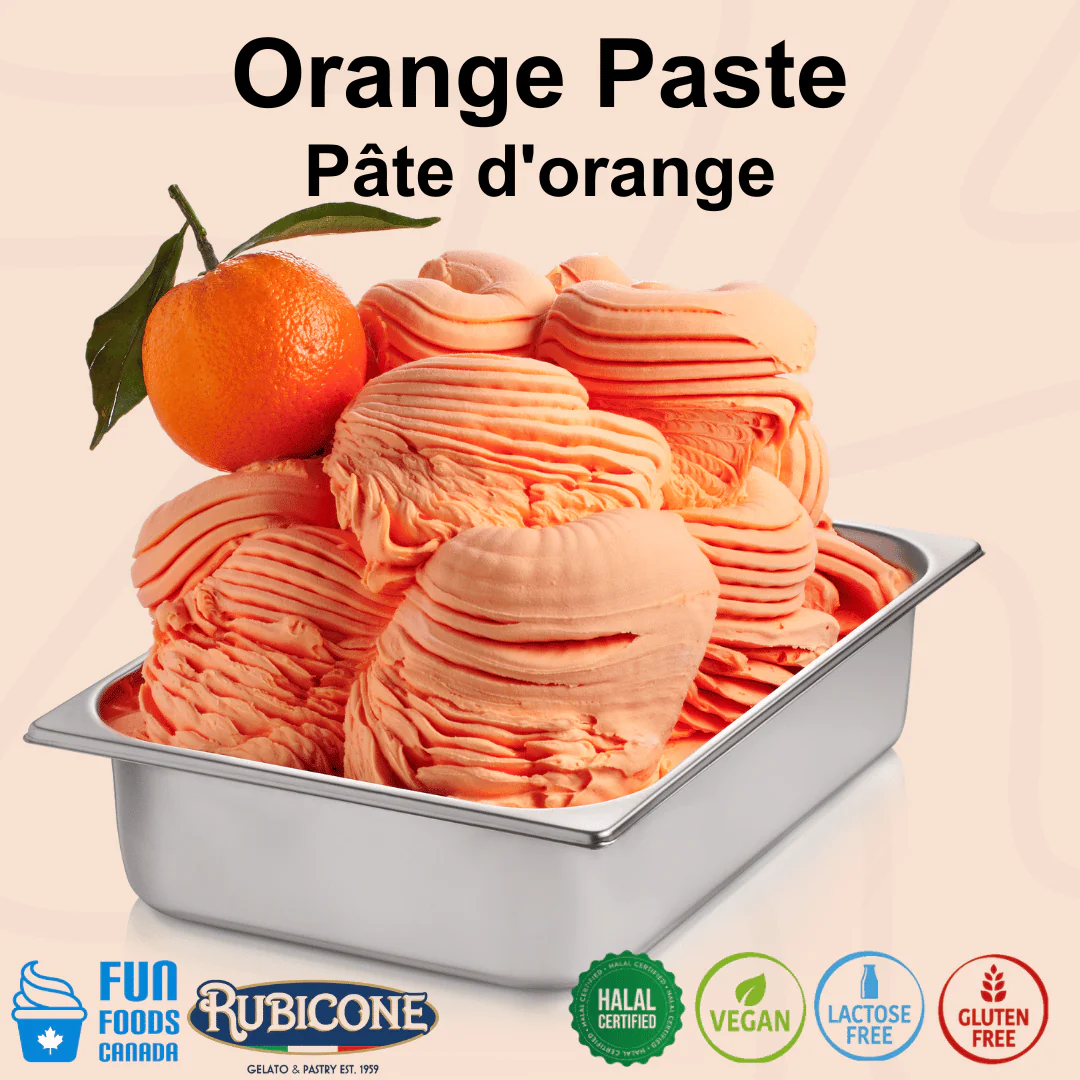 "PRE-ORDER" Orange Paste - Fruit Gelato Pastes - Case of 2 x 3 KG Buckets - Rubicone Canada - Ships Free Within Canada on Orders Above CAD $199