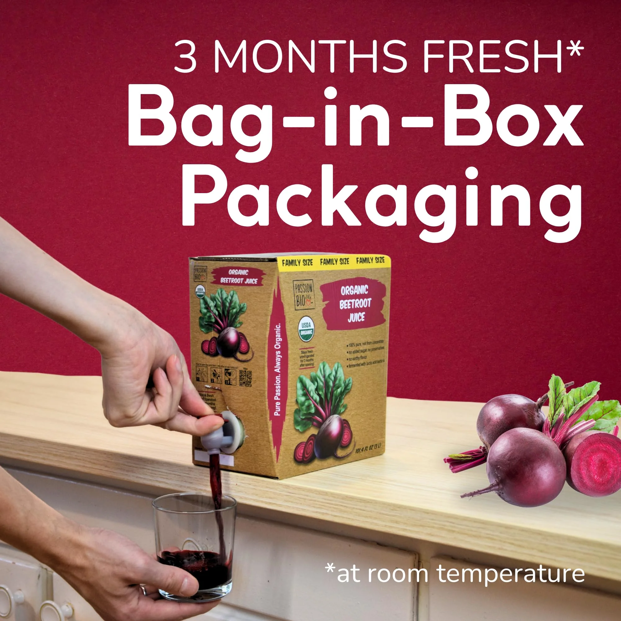 Organic Beetroot Juice โ Pure Beet Juice โ Original โ 3L โ Not From Concentrate - Canadian Distribution - Ships Free Within Canada on Orders Above CAD $199 - Image 4